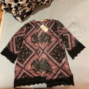 MASON & BELLE Purple and Black Kimono NWT